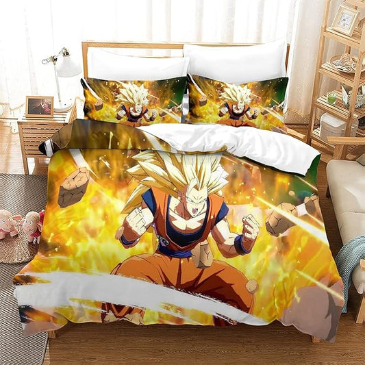 Juego de Cama 3D Dragon Ball – Funda Nórdica (200x200 cm), 3 Piezas