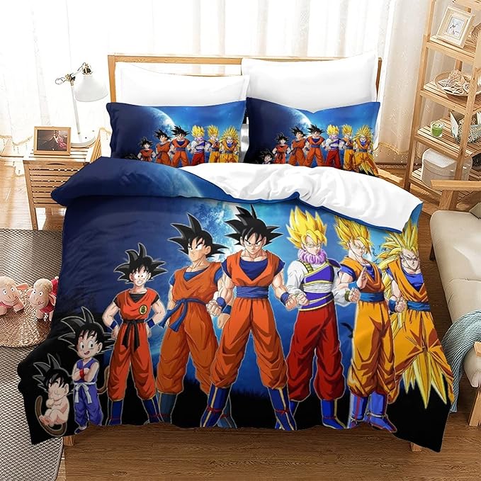 Juego de Cama 3D Dragon Ball – Funda Nórdica (200x200 cm), 3 Piezas